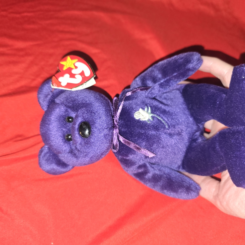 Ty Princess Diana Purple Plush Bear Stuffed Animal